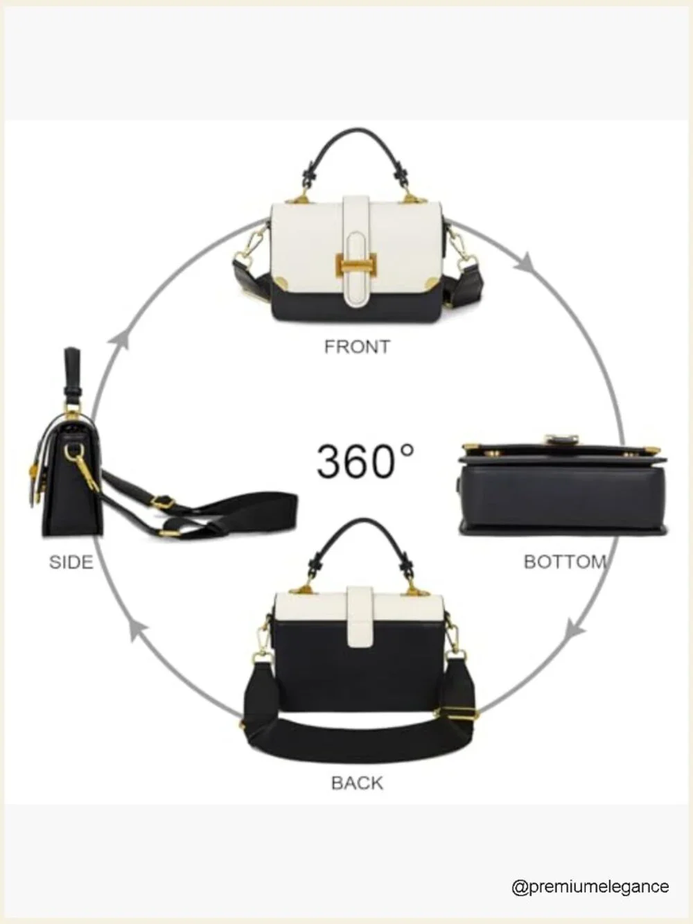 Classy Crossbody Purse Top Handle Leather Satchel Bag Women